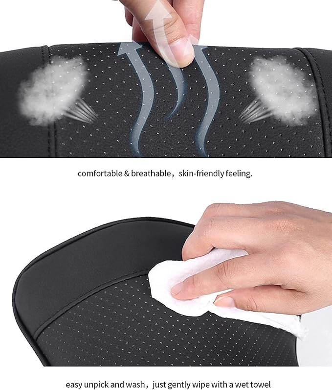 ZHONGLI Memory Foam Lumbar Support Pillow-Middle/Lower Back Support Cushion-Used for car Seats, Office Chairs, recliners, etc. (Bright Black)