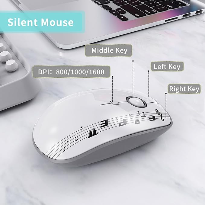 Wireless Keyboard Mouse Combo,Retro Typewriter Keyboard with Round Keycaps,2.4G Wireless Full Size Office Keyboard and Cute Mouse with 3 DPI for PC Mac Laptop Desktop Tablet Computer-Grey Colorful