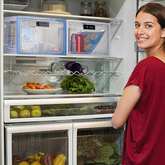 SANIDIKA Large Lockbox Medicine Lock Box - Refrigerator Lockable Boxes for Food Storage - Childproof First AID Locking Cabinet Pill Case Medical Organizer Bin - Mobile Tablet Locker Cell Phone Jail