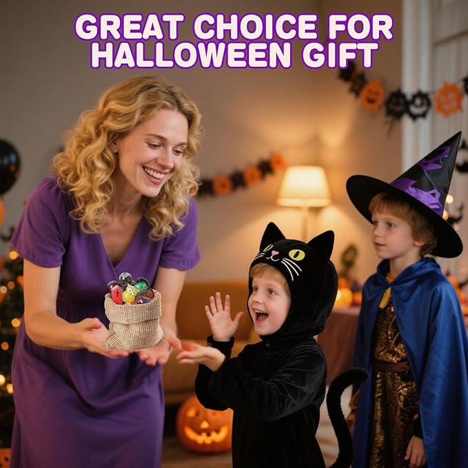 12 Pcs Halloween Mini Sensory Stress Balls Squeeze Toy for Adults, Squishy Stress Relief Toys, Halloween Non Candy Treats Gifts Goodie Bag Filler Party Favors