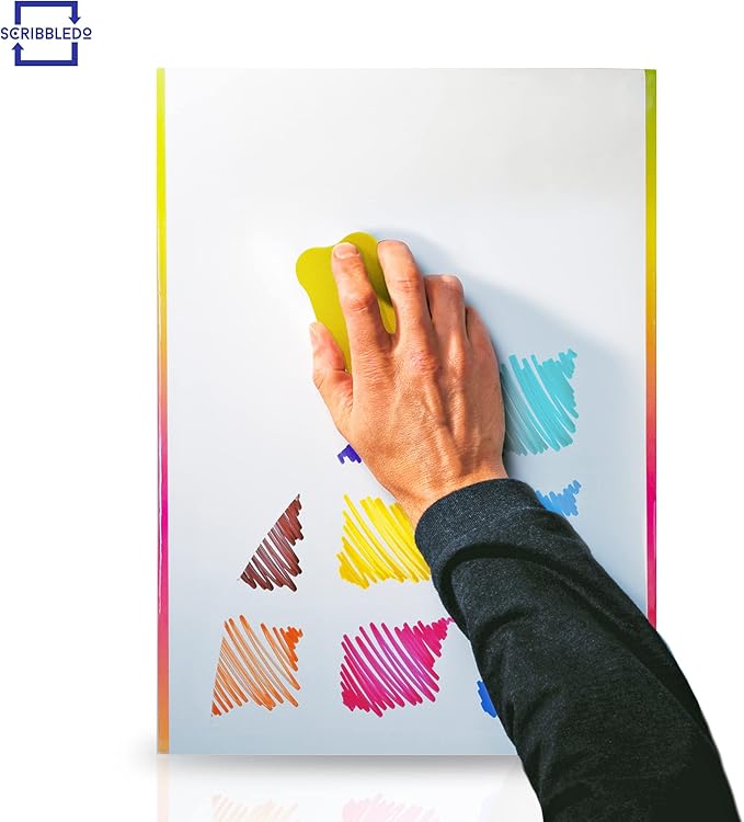 Scribbledo Table Top White Board Magnetic Easel for Kids Dry Erase Drawing Board Toddler Writing Tabletop Whiteboard with 6 Dry Erase Markers and 1 Eraser Included