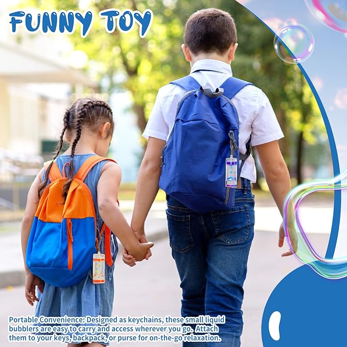 4pcs Liquid Timers KeyChain Set - Stress Relief & Sensory Play with Colorful Fidget Keychains, Perfect for Boys’ Backpacks & Fun Science Gifts for Teens