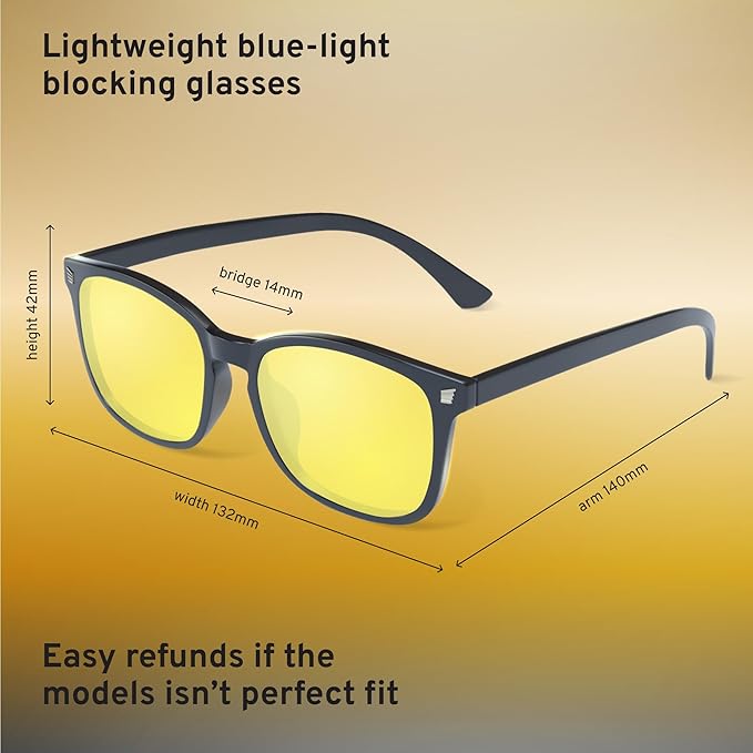 livho High Tech Blue Light Glasses - Advanced up to 99% Blue Light Blocking Computer Glasses - Screen Fatigue & UV Protection