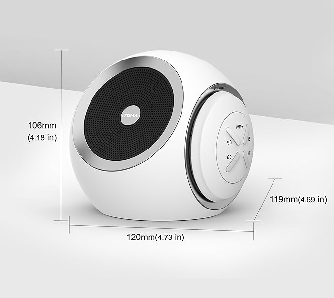 White Noise Machine, 30 Soothing Sounds Options Including Fan, Nature & White Noise, Sleep Timer, Bluetooth, Adjustable Volume, Sleep Sound Machine for Adults iTOMA 318