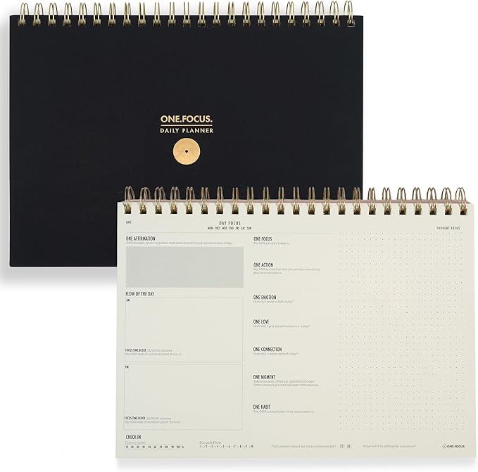 One Focus Notepad Planner: Undated Daily Planner for Desk, Goal Setting, Time Management, and Mindfulness – ADHD & Neurodivergent Support for Focus, Anxiety Relief & Productivity