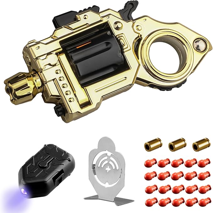 SKEDC Fidget Toys Adults, Alloy Fidget Slider Fidget Clicker Fidget Spinner, EDC Laucher Toy ADHD Tools Executive Desk Toy for Keep Focus & Relief Stress, Cool Gadgets for Men (Gold)