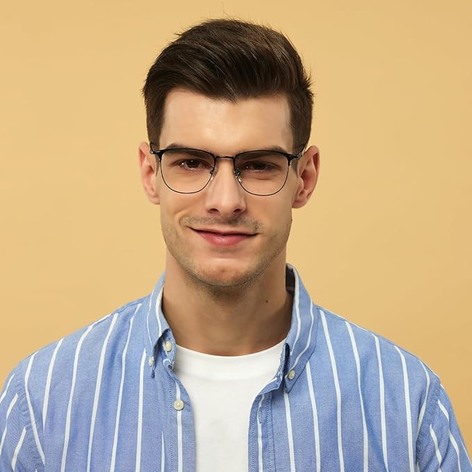 GUDVUE Blue Light Glasses, Computer/Gaming/TV/Phones Glasses for Women/men, Anti Glare/UV400/Eye Strain, Oval Shiny Black