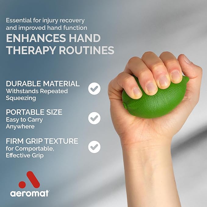 Ecowise Hand Grip Strengthener - 2 Lemon Soft & Firm Stress Balls for Adults, Squeeze Ball Hand Exercisers for Strength, Squishy Stress Ball for Wrist Strengthener, Hand Therapy Ball, Squish Ball