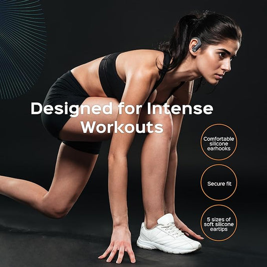 TREBLAB X3 Pro - Ultra Comfortable Earhooks, Pure-HD Sound, Punchy Bass, 145H Battery, Waterproof & Sweatproof Bluetooth Earbuds, Mics for Calls, True Wireless Ear Buds for Sports Workout Running