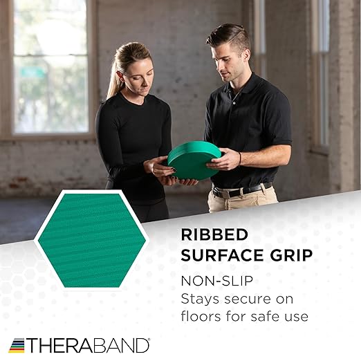 THERABAND Stability Trainer Pad, Beginner Level, Firm, Set of 2, Green Foam Balance Pad for Physical Therapy, Exercise Pad for Core Strength, Lightweight Non-Slip Balance Trainer, Portable Foam Pad for Home or Clinic Use