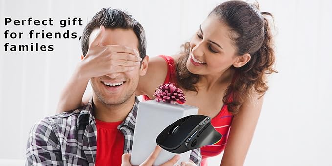 Ergonomic Mouse Large Middle Hands Dual Mode(Bluetooth+USB)Rechargeable Vertical Carpal Tunnel Bluetooth Wireless Mouse for PC/Laptop/Computer/Desktop/Tablet/ipad/Macbook Air/Pro Office Work Gift