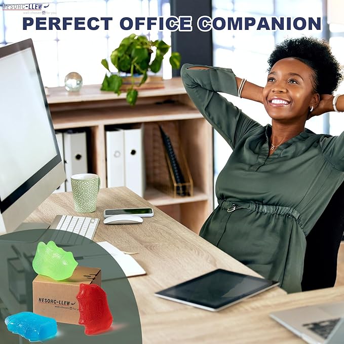 Ergonomic Stress Balls for Adults, Hand Therapy Balls for Arthritis Relief - Set of 3, 30/50/80 lbs, TPR Material, Perfect Palm Fit, Durable & Easy to Clean