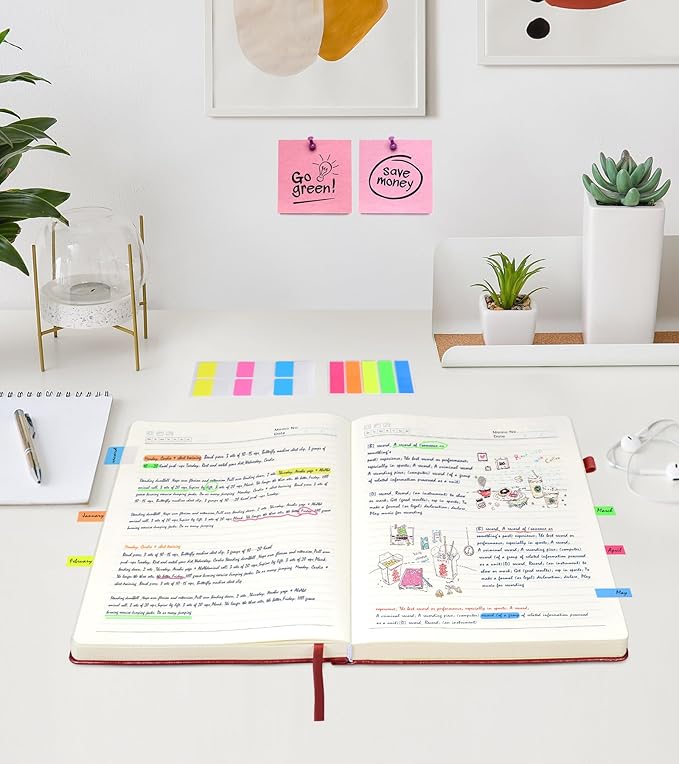 Lined Journal Notebook, 365 Pages B5 Large Journals for Writing College Ruled Notebook, Hardcover Leather Journal for Women Men, Daily Notebook for Work, Note Taking, 100Gsm Paper (7.6'' X 10'' Wine)