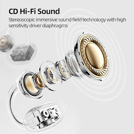 MUZEN Open Ear Headphones, Trickle 4g Lightweight Wireless Bluetooth 5.4 Clip On Earbuds with 38H Playtimes, Fit Comfort Sport Ear Clip Earbuds, Hi-Fi Earphones for Fintness Running Workout