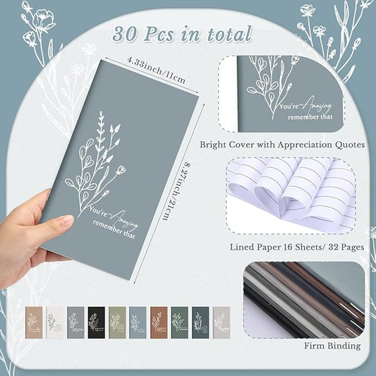Qilery 30 Pcs Open House Gifts Bulk Habit Tracker Planner Bulk 2025 Pocket Calendars to Do List Weekly Goals Notepads for Employee Appreciation Housekeeping Teacher Welcome Gifts(Encouragement)