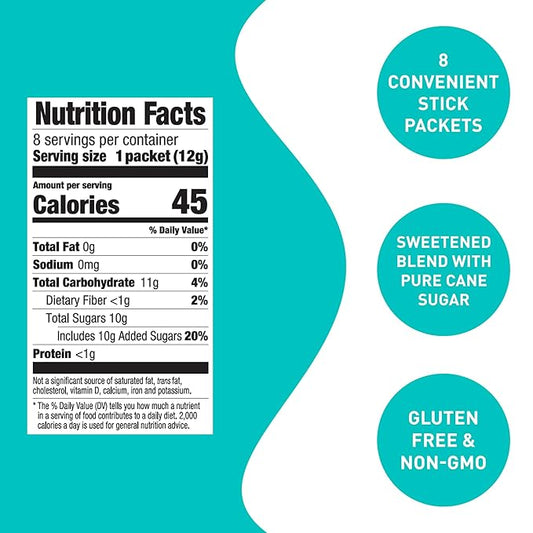 Aiya Japanese Sweetened Matcha Powder to Go Sticks - Ceremonial Grade, Vegan-Friendly, Gluten-Free - 8 Individually Packed Single-Serving Sticks for Freshness and Convenience