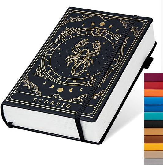 TIEFOSSI Constellations Dotted Journal Notebook-A5 Writing journals with 100gsm 400pages Paper, Hardcover Bullet Organizers Notebook for Women, Men, Teens (Scorpio)