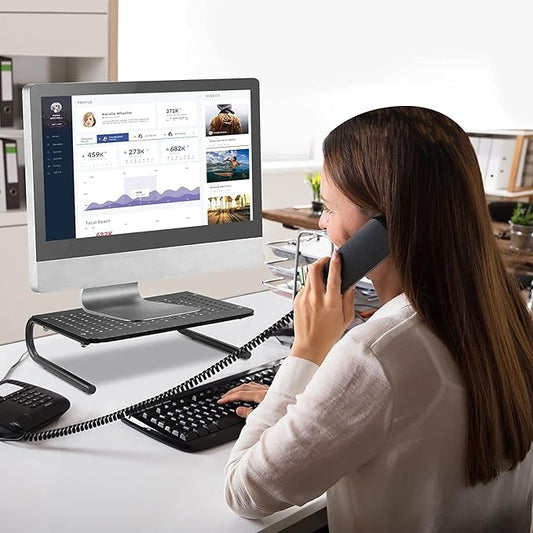 suptek Monitor Stand Riser for Computer,Laptop,Printer, Notebook and All Flat Screen Display with Vented Metal Platform and 4 Inches Height Underneath Storage (MST004)