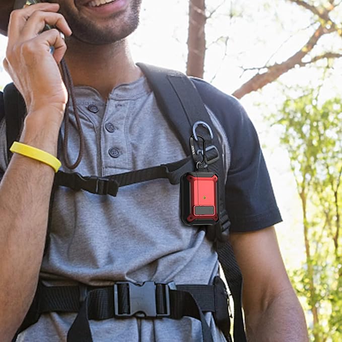 Valkit Armor Series Full-Body Shockproof Protective Case Cover for AirPods Pro 2nd/1st Generation Charging Case with Carabiner Keychain, LED Indicator, and Accessory Pouch