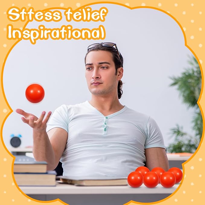 12 Pcs Red Foam Stress Ball Squeeze Stress Relief Balls for Kids and Adults Hand Exercise Sensory Relief Toys for Autism Anxiety ADHD (red)
