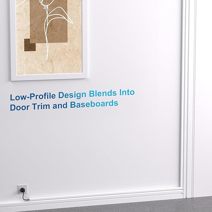 ZhiYo 204in Cord Covers for Wires on Wall, One Small Cord Hider Wall, Self-Adhesive TV Cable Hider, Paintable Wire Covers for Cords, Black Cable Management Raceway Kit, 6X L14.2in W0.5in H0.3in