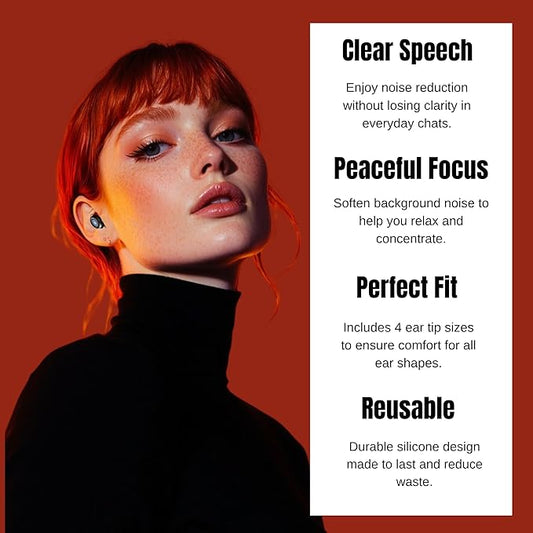 Silicone Ear Plugs for Sleeping Noise Cancelling, 28dB SNR Reusable Earplugs for Sleeping with 8 Ear Tips Concert Ear Plugs, Travel, Work, Motorcycle & Hearing Protection with Case (Black)