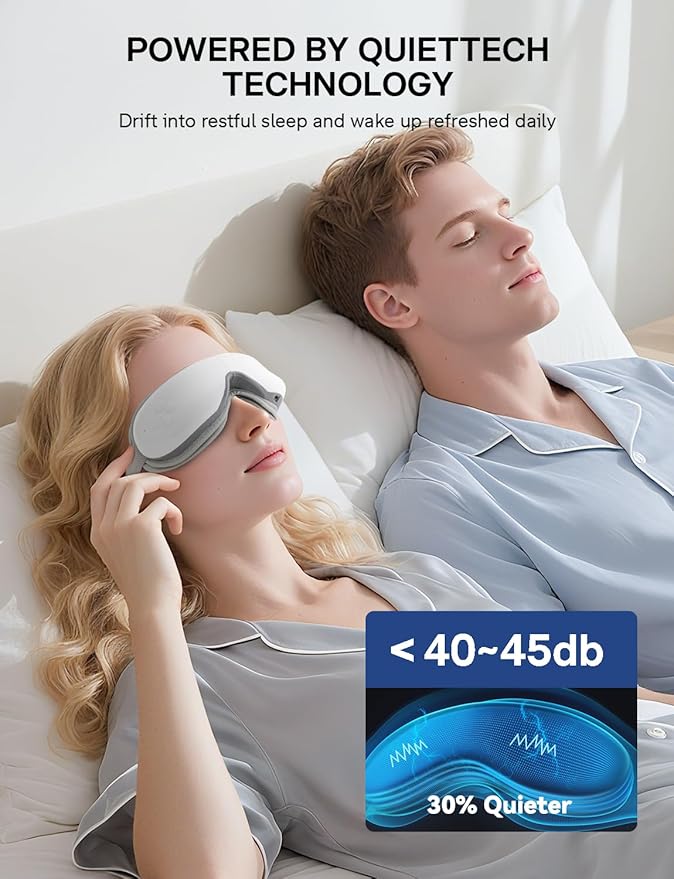 Eye Massager with Heat, Birthday Gifts for Mom Dad Her Him, Heated Eye Massager for Migraines with Compression and Bluetooth, Reduce Eyes Strain, Dark Circles and Improve Sleep