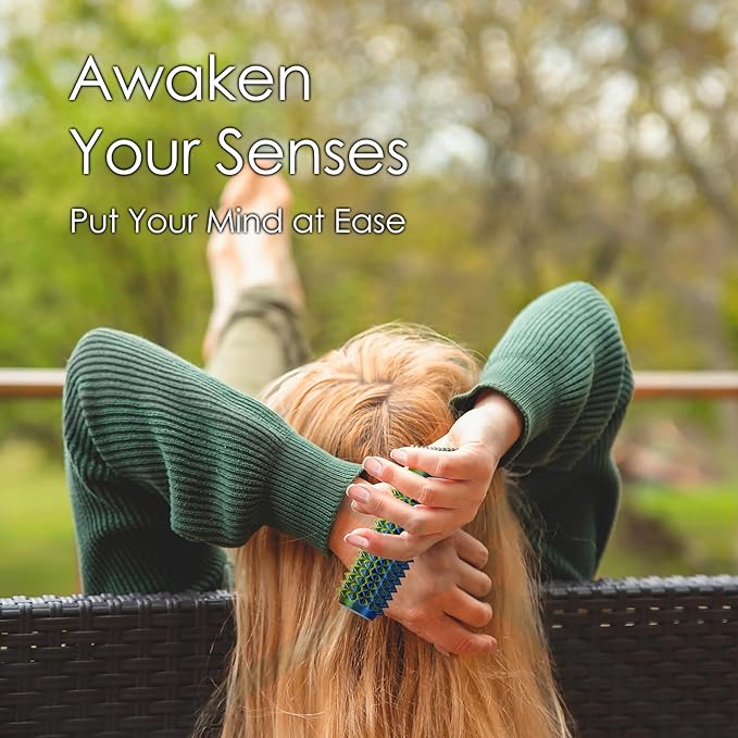 Lisgicabin Little Ouchies Pain Fidget, Pain Stim Fidget for Adults, Spiky Sensory Stim Tool for Anxiety and Stress Relief(2 Pack BlueGold + BluePurple)