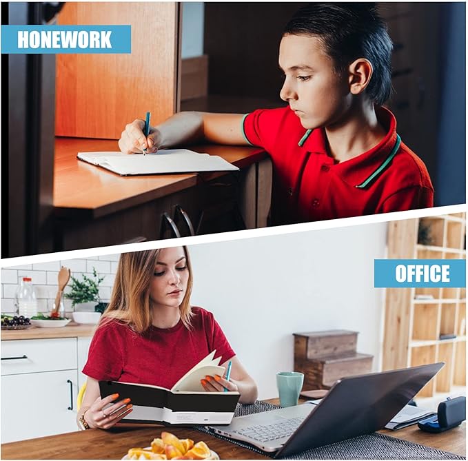 Lined Journal Notebook, 6Pack(Black), 160 Pages, Medium 5.7 inches x 8 inches - 100 gsm Thick Paper, Hardcover