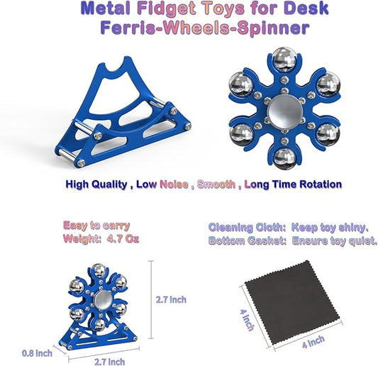 Desk-Fidget-Toys Ferris-Wheels-Spinner: Metal Kinetic-Fidget-Spinner 4mins, EDC-Toy Cool-Gadgets for School Office Christmas, ADHD Tools Gift Cool-Stuff Stress Relief Gift for Kid Children Teen Adult