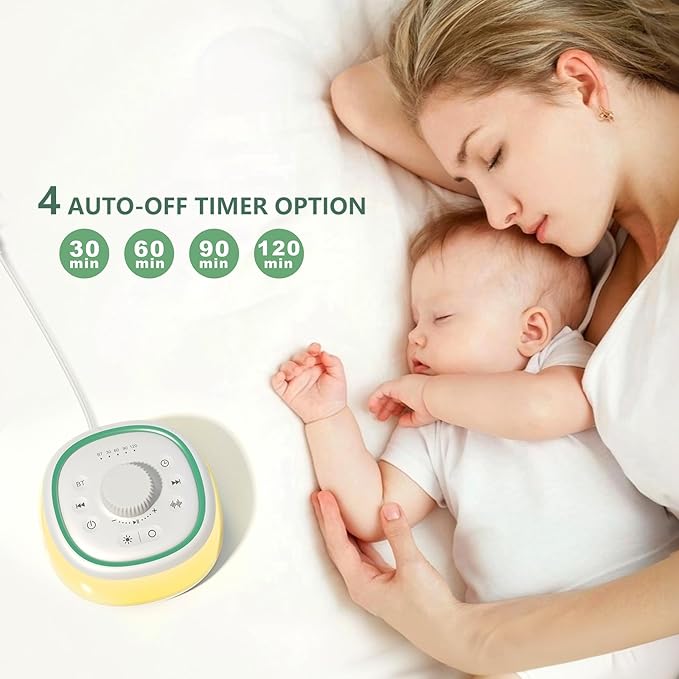 DONOW White Noise Sound Machine with Light Bluetooth, 30 Soothing Sounds, Knob Volume Control, 8 Colors Night Light with Memory Function Sleep Timer, White Noise Machine for Sleeping Adults Baby