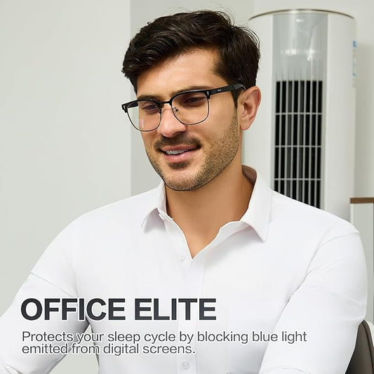 BIRCEN Blue Light Blocking Glasses: Al-Mg Metal Bluelight Computer Clear Glasses for Men Women Anti Eyestrain Office Home