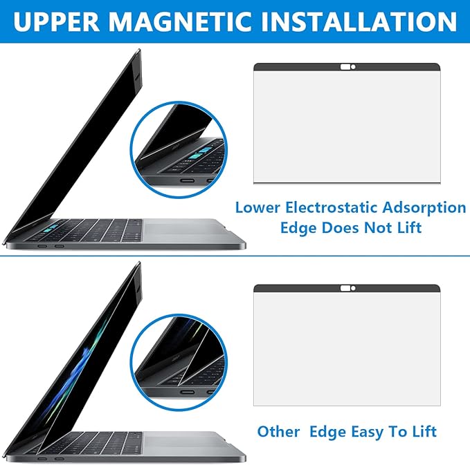 Magnetic Macbook pro 13 inch privacy screen Protector,Removable Privacy Screen Filter for MacBook Air 13 inchs(2016-2022,M1),-Anti-Spy/Anti Fingerprint/Anti Blue Light/Anti-Glare/Bubble Free