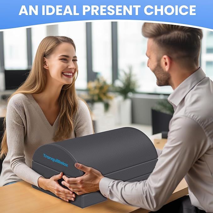 Foot Rest for Under Desk at Work, Gaming Accessories Foot Stool with 3 Adjustable Heights & Washable Cover, Comfortable Office Desk Accessories, Footrest for Office, Home and Car (Gray)