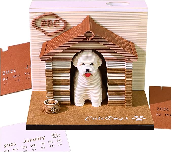 3D Timepiece Calendar 2026 Paper Art Memo Pad with LED Light – Tear-Away Desk Calendar for Record, Planner & Habit Tracker, Bookmark, Gift & Decorative Office Decor