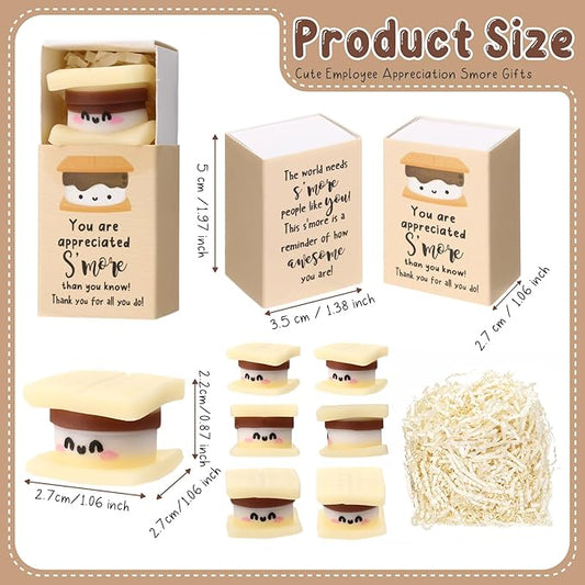 Wettarn 36 Sets Appreciation Gifts S'more Stress Balls with Thank You Gift Boxes for Employee Coworker Teacher Office Team Positive Desk Decor Relief Toys