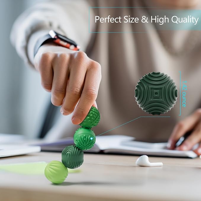 Silicone Magnetic Balls Fidget Toys for Adults & Teens,4PCS Stress Relief Sensory Toys for Autism ADHD Anxiety,Fun Textures Gadgets,Office Desk Toy,Stocking Stuffers for Women Men Teen Gift