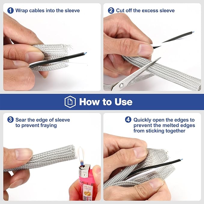 JOTO 1 Pack Cable Management Sleeve, 10 Feet Cord Organizer System with Zipper for TV Computer Office Home Entertainment, Flexible Cable Sleeve Wrap Cover Wire Hider System -Grey