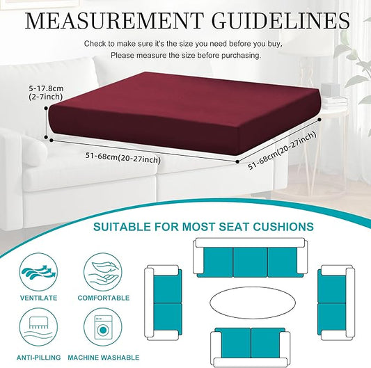 12Pcs Stretch Patio Cushion Covers,Outdoor Couch Covers Replacement,Outdoor Couch & Sofa Slipcovers,for Patio Furniture Cushion Covers,Washable Reusable urniture Protector(Wine Red,Cover Only)