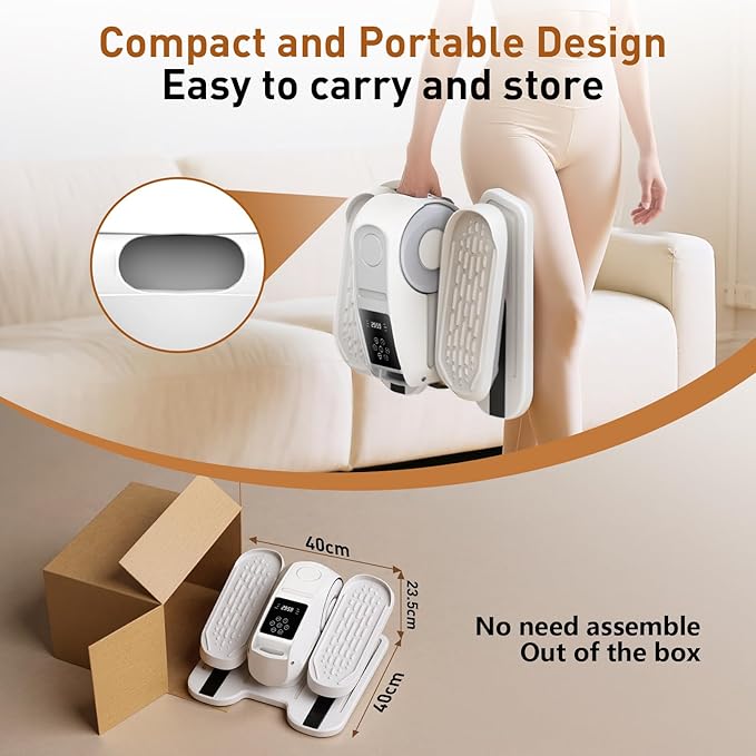 Under Desk Elliptical Exercise Machine,Ellipse Leg Exerciser as Seen on TV,12 Speeds Leg Exerciser While Sitting for Seniors, Portable Electric Seated Foot Pedal Exerciser for Home Office