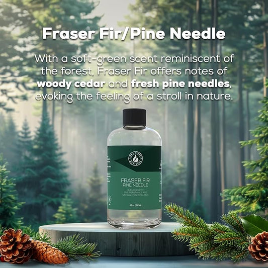Aroma Country Fraser Fir Diffuser Oil - Luxury Essential Oils for Diffuser Refill & Air Freshener Room Spray - Long-Lasting & Natural Home Fragrance, Pine Needle Scented Oil for Diffusers (8.5 Fl. oz)