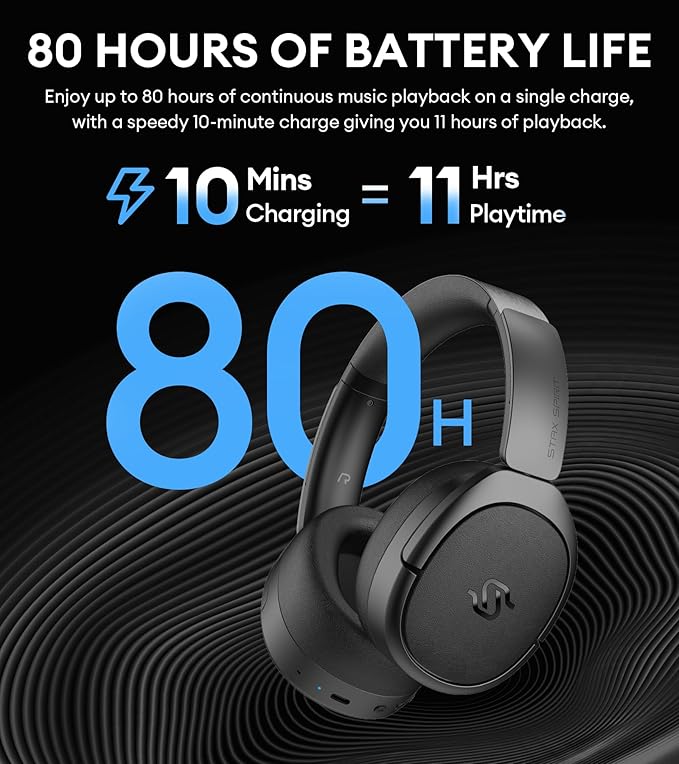 Edifier STAX Spirit S5 Wireless Planar Magnetic Headphones, Snapdragon Sound, aptX Adaptive, Hi-Res Audio (LDAC LHDC), Bluetooth 5.4, Dual-Mic CVC Tech, 80H Playback & Fast Charging for Audiophiles
