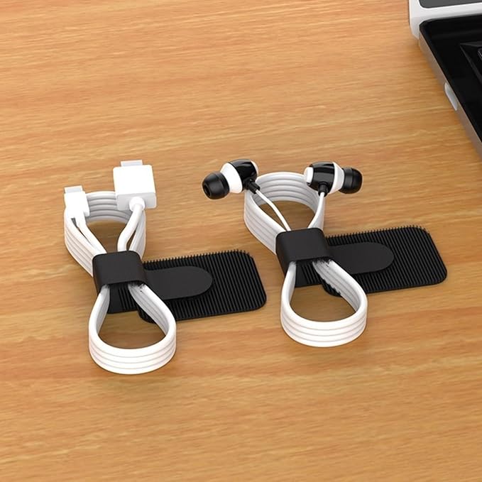 100 Pcs Hook and Loop Cable Straps,Self Adhesive Hook and Loop Cable Ties,Adjustable Cord Organizers for Desk,Reusable Wire Organizers for Cords,Cord Organizer (Black)