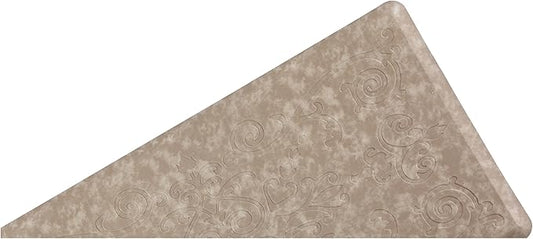 J&V TEXTILES Medallion Embossed Kitchen Mat Cushioned Anti Fatigue Floor Mat, Thick Non Slip Waterproof Kitchen Rugs and Mats, Standing Mat for Kitchen,Floor,Desk,Sink,Laundry, (Beige, 20" X 39")