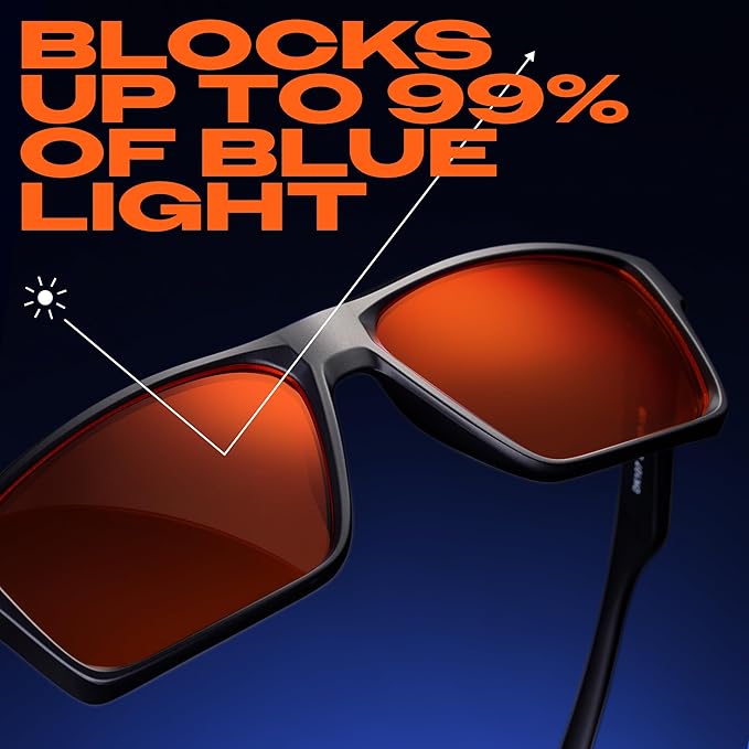 Titan Gaming Glasses, Anti Blue Light Glasses Men, UV400 Protection Blue Light Blocking Glasses for Computer Eye Strain