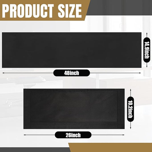 MABOZOO Under Desk Privacy Panel and Cable Management Net - 2pcs, Cord Organizer and Skirt for Home Office or Standing Workstation (48" Panel)