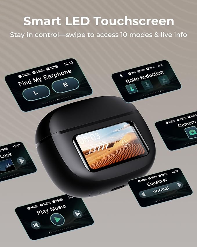 Wireless Earbuds, Ear Buds Active Noise Cancelling with Charging Case, 6.0 Bluetooth Earbuds with AI Clear Calls, 40H Playtime for Sports & Working, Stereo Sound Headphones for iPhone/Android/iPad