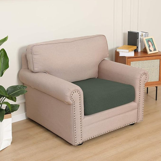 Easy-Going Stretch Chair Cushion Cover Sofa Cushion Furniture Protector Sofa Seat Sofa Slipcover Sofa Cover Soft Flexibility with Elastic Bottom(Chair Cushion, Olive Green)