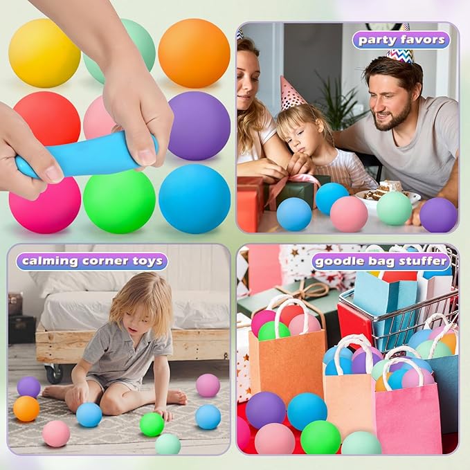 24 Pcs Stress Balls Set for Adults and Kids - Squishy Ball Sensory Fidget Toys for Anxiety Relief - Squeeze Ball Party Favors Bulk Pack - Classroom Prize - Birthday Halloween