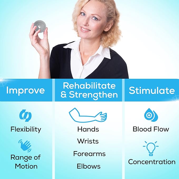 Serenilite Stress Balls for Adults, Squeeze Ball for Hand Therapy, Stress Ball, Hand Exercisers for Therapy & Grip Strengthening, Physical Therapy Balls, Hand Grip Strengthener.